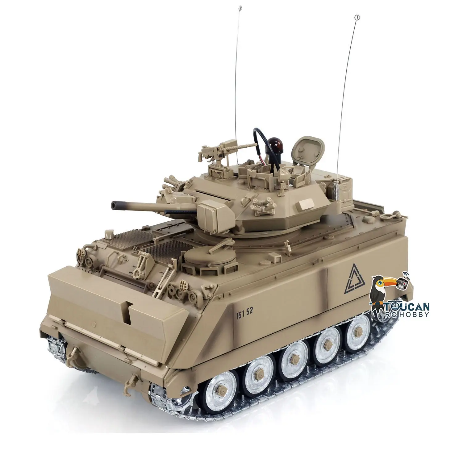 1/16 Tongde Remote Control Tank M2412-A M113A1 MRV Infrared Barrel Recoil Fire Flashing 320 Turret Rotation Metal Drive Gearbox