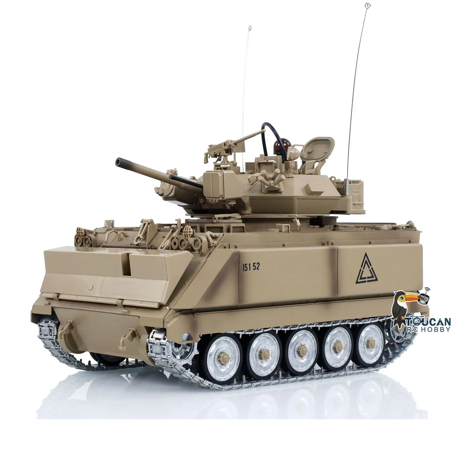 1/16 Tongde Remote Control Tank M2412-A M113A1 MRV Infrared Barrel Recoil Fire Flashing 320 Turret Rotation Metal Drive Gearbox