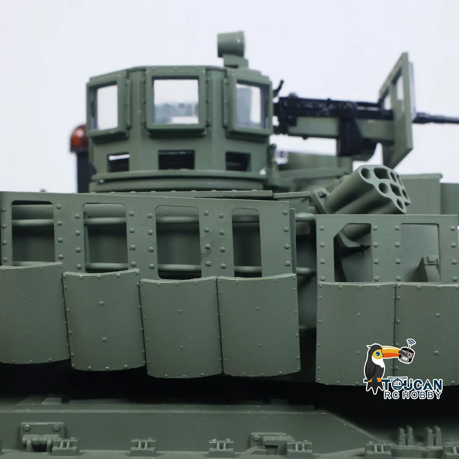 TOUCAN TUSK II 1/16 Metal Remote Control Tank 3918 Abrams M1A2 IR Dual Flow Gearbox Turret 360 Rotation Barrel Recoil Elevation