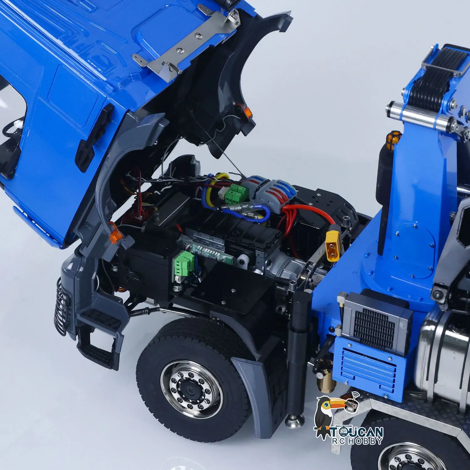 1/14 10x10 RC Hydraulic Full Dump Crane Radio Controlled Dumper Car Truck with U-shaped Bucket PNP/RTR DIY Hobby Model