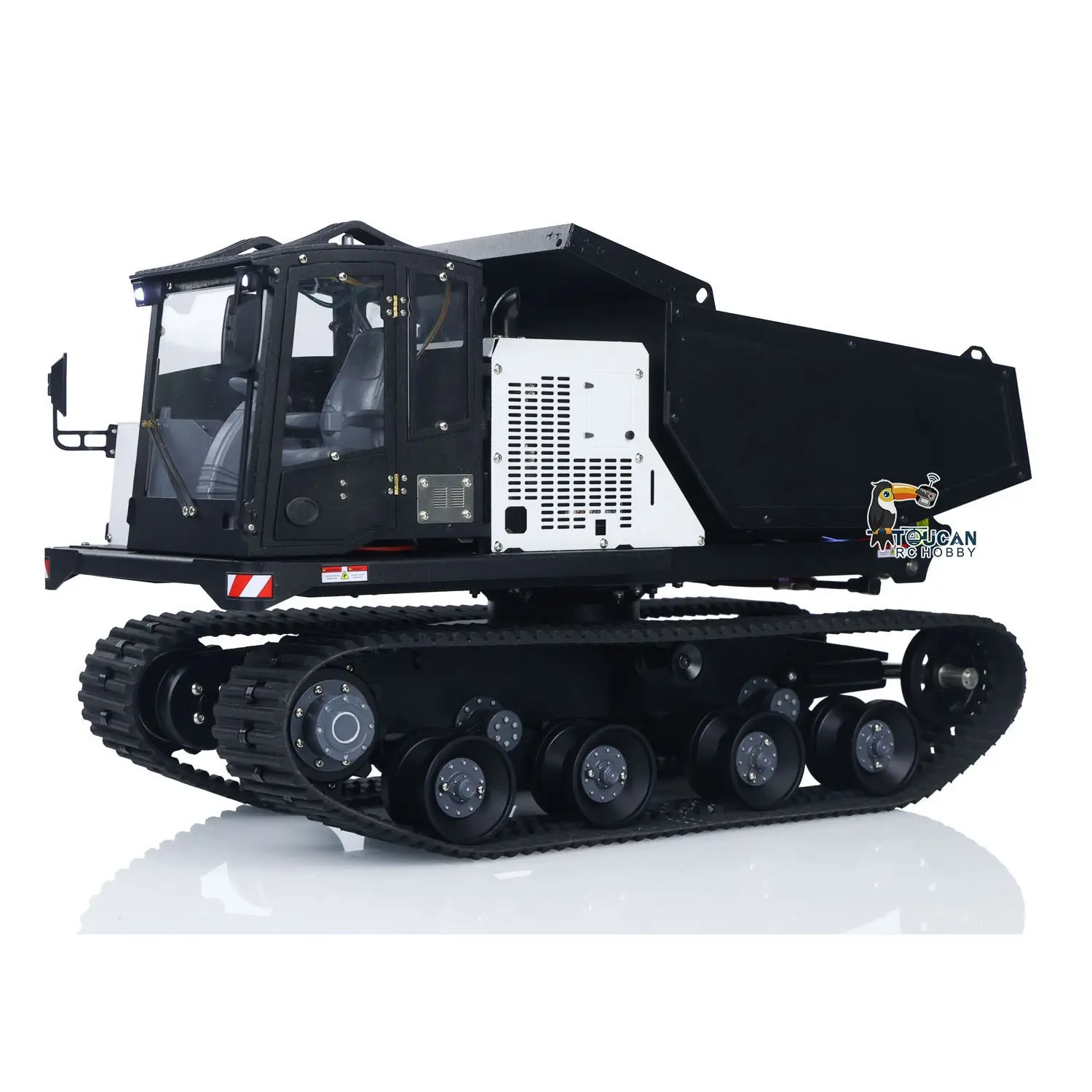 Metal 1/14 RC Hydraulic Crawler Dump Truck T14R Radio Controlled Tracked Tipper RTR Construction Vehicle ST8 Light Sound Battery