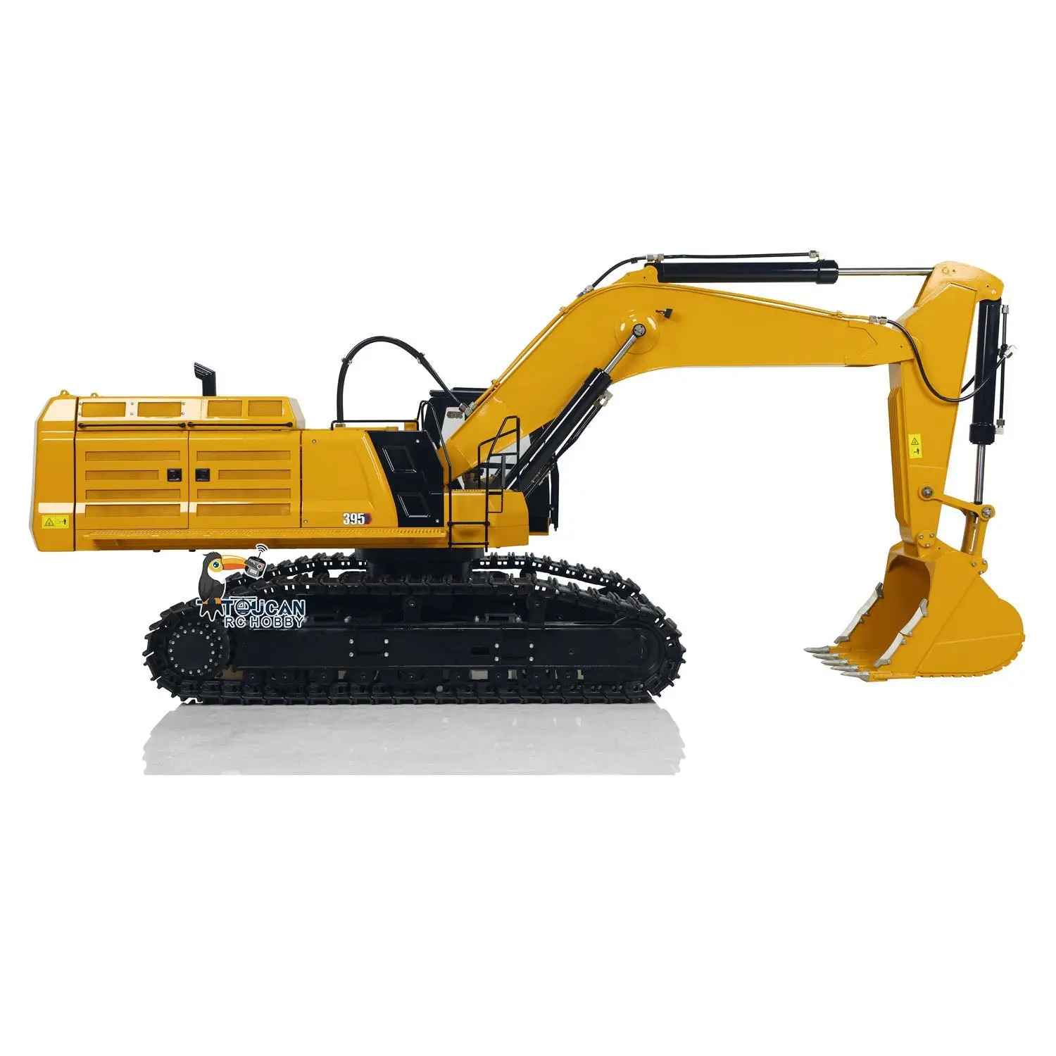 1/8 395 Metal RC Hydraulic Excavator Heavy Duty Digger RTR Radio Controlled Construction Vehicle FlySky ST8 Radio Brushless Motor 3CH Valve Light Battery Charger