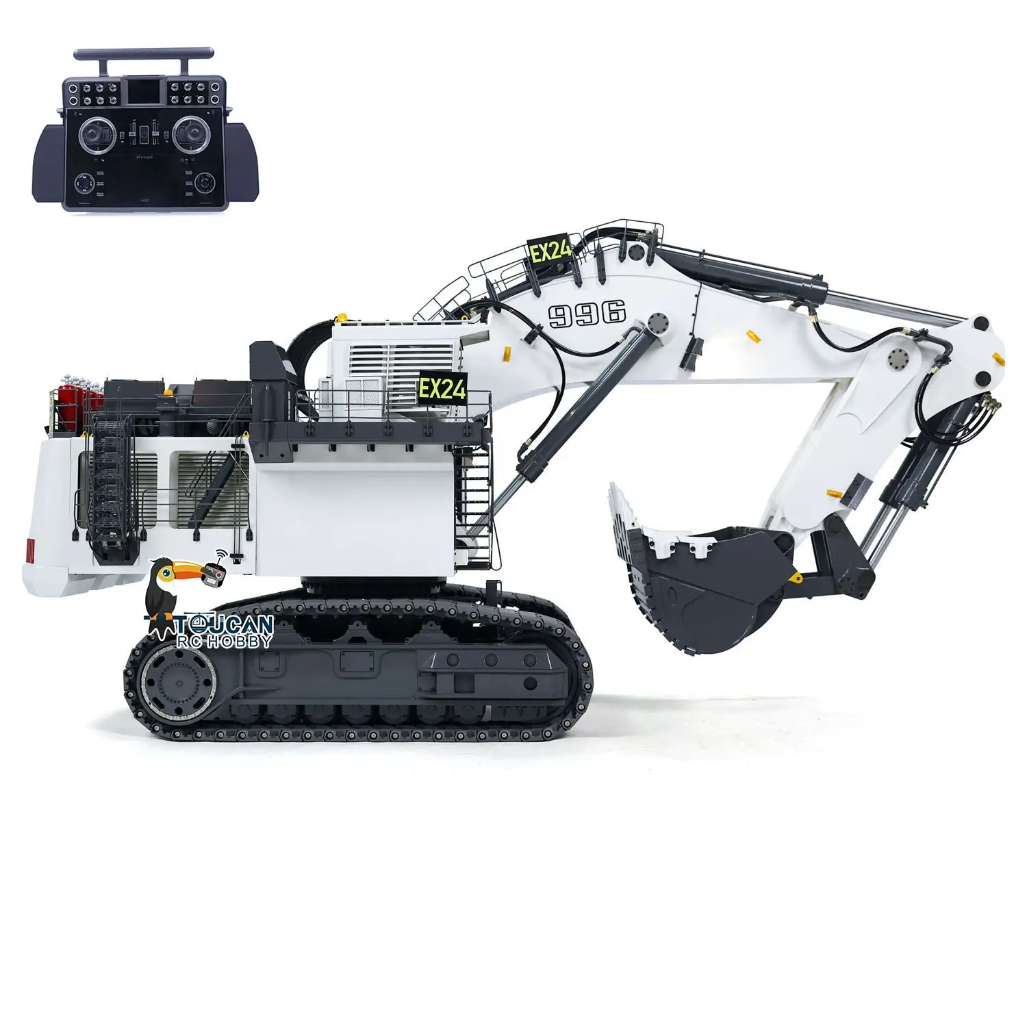 1/20 Metal Painted Assembled RC Hydraulic Equipment Remote Controlled Excavator for 996 Taranis XE Radio Digger Frsky-Taranis-XE