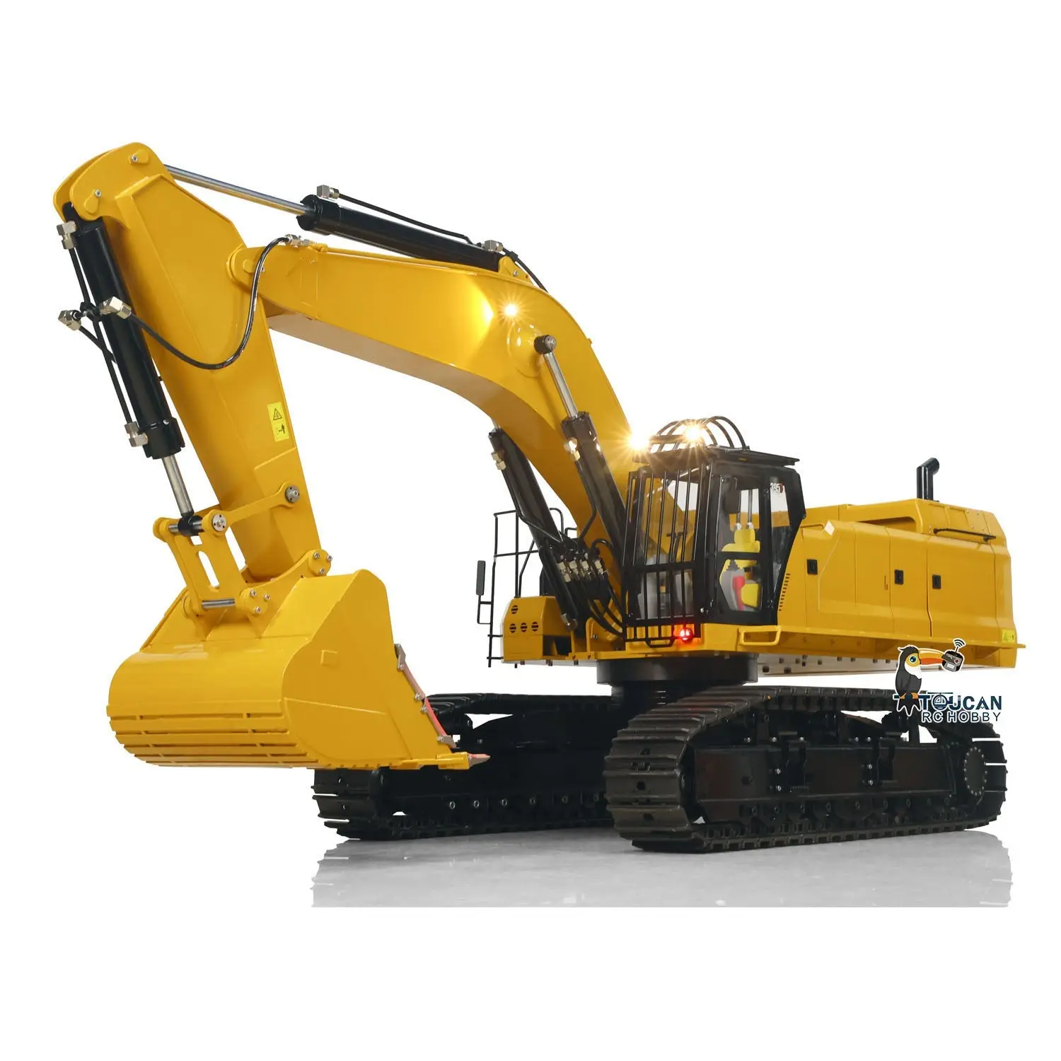 1/8 395 Metal RC Hydraulic Excavator Heavy Duty Digger RTR Radio Controlled Construction Vehicle FlySky ST8 Radio Brushless Motor 3CH Valve Light Battery Charger