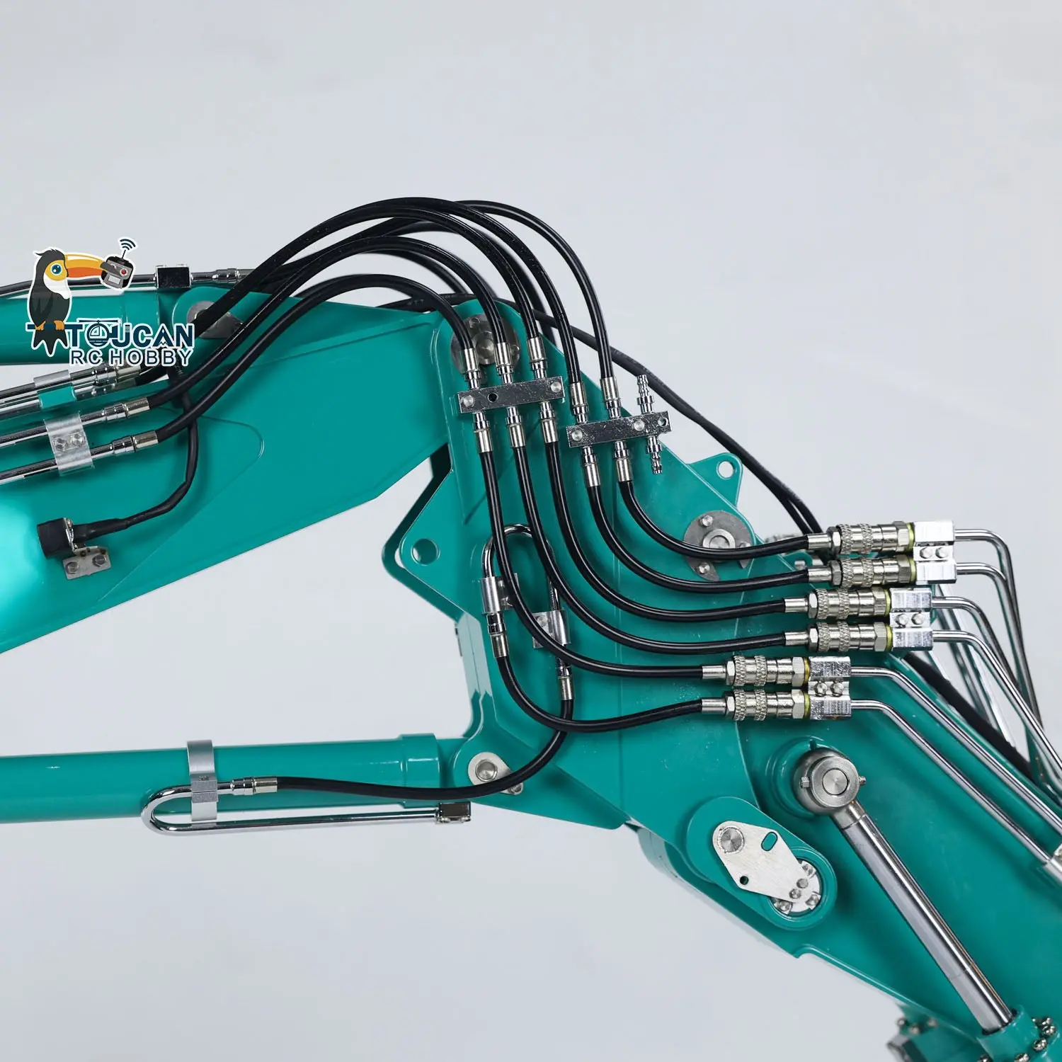 KABOLITE 1/14 K350 200 3Arm RC Hydraulic Excavator Remote Control Digger Model Light Sound System Flysky Radio RTR Battery