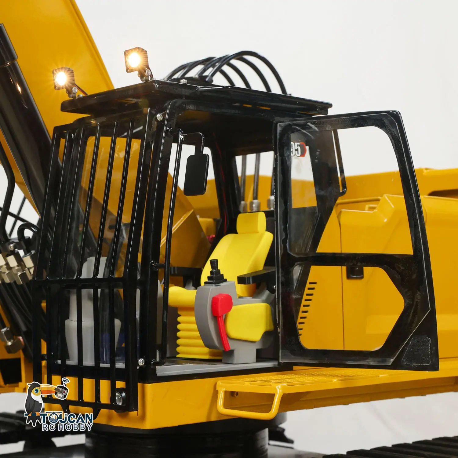 1/8 395 Metal RC Hydraulic Excavator Heavy Duty Digger RTR Radio Controlled Construction Vehicle FlySky ST8 Radio Brushless Motor 3CH Valve Light Battery Charger