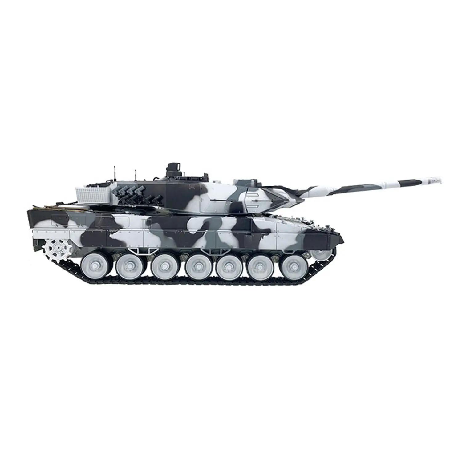 2.4G Henglong 1/16 7.0 Leopard2A6 RC Tank 3889 Metal Gearbox Suspension Bars BB IR Barrel Recoil Sound Smoking Light Battery