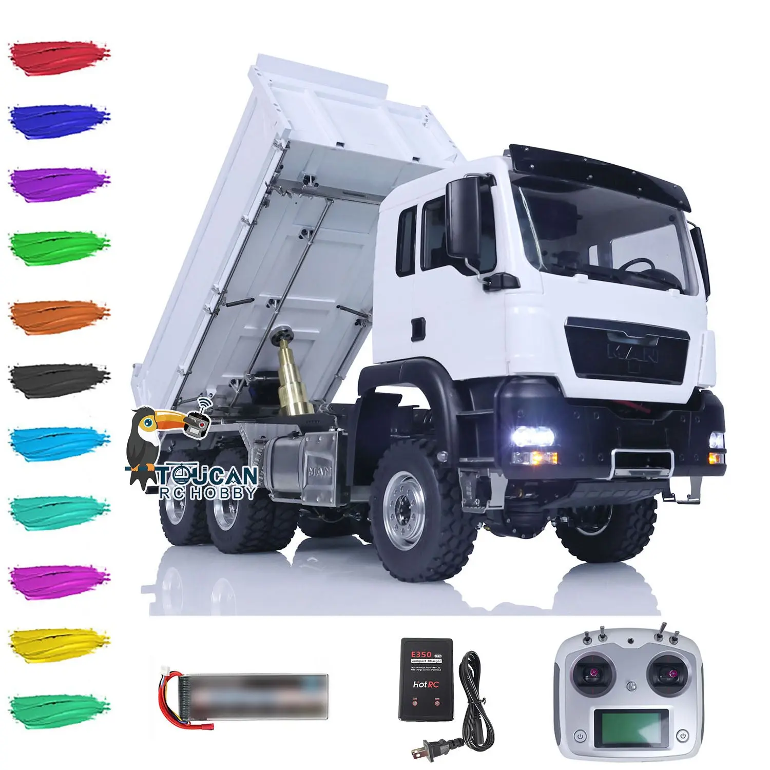 LESU Metal 1/14 RC Hydraulic Equipment Radio Control Dumper Truck RTR Tipper Emulated Car Hobby Model Optional Version