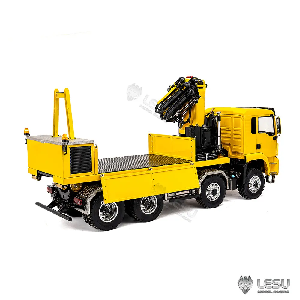 2Speed LESU 1/14 RC Hydraulic Roll on off Dumper Truck Crane Model TGS Metal 8x8 Chassis Electric Tipper 2+7CH Valve Axles Lock