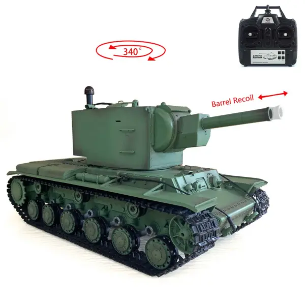 Henglong 1/16 7.0 Plastic Ver Painted Gigant RC Tank Soviet KV-2 RTR 3949 Barrel Recoil Suspension Arms BB Shooting