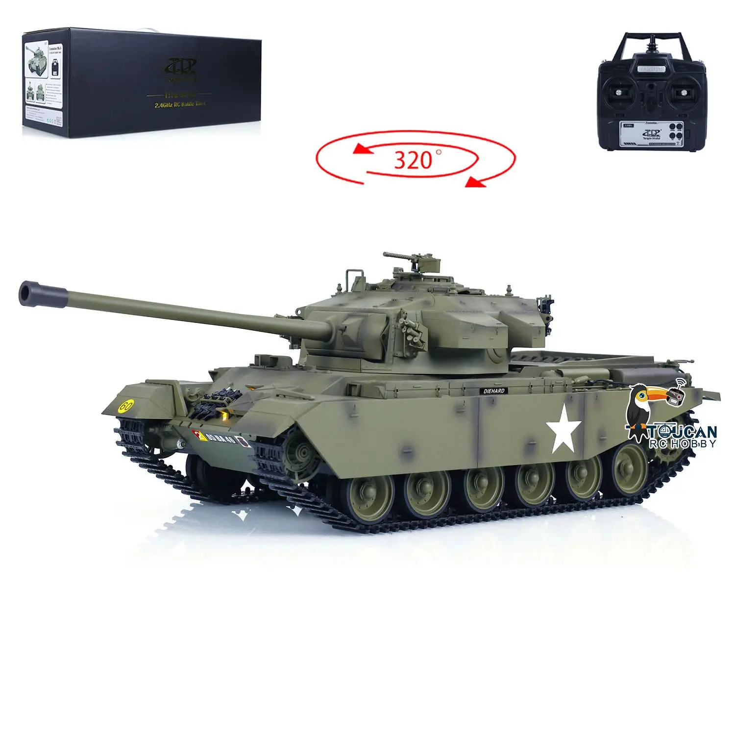 Tongde 1/16 RC Infrared Battle Tank Centurion MK5 Electric Remote Controlled Panzer Model Combat System Smoke BB Unit