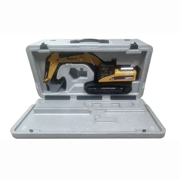 HUINA New Upgrade 580 1/14 Metal Excavator Model Engineering Vehicle Electric Ball Grabber 360 Rotating Shear Claw Sound Lights