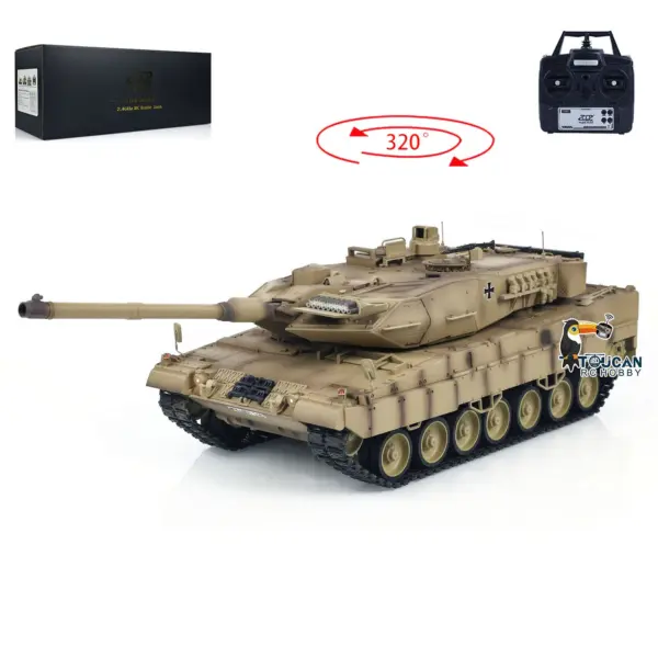 Tongde 1/16 RC Infrared Battle Tank German Leopard2A7 Electric Radio Control Military Vehicle Barrel Recoil Optional Version Painted
