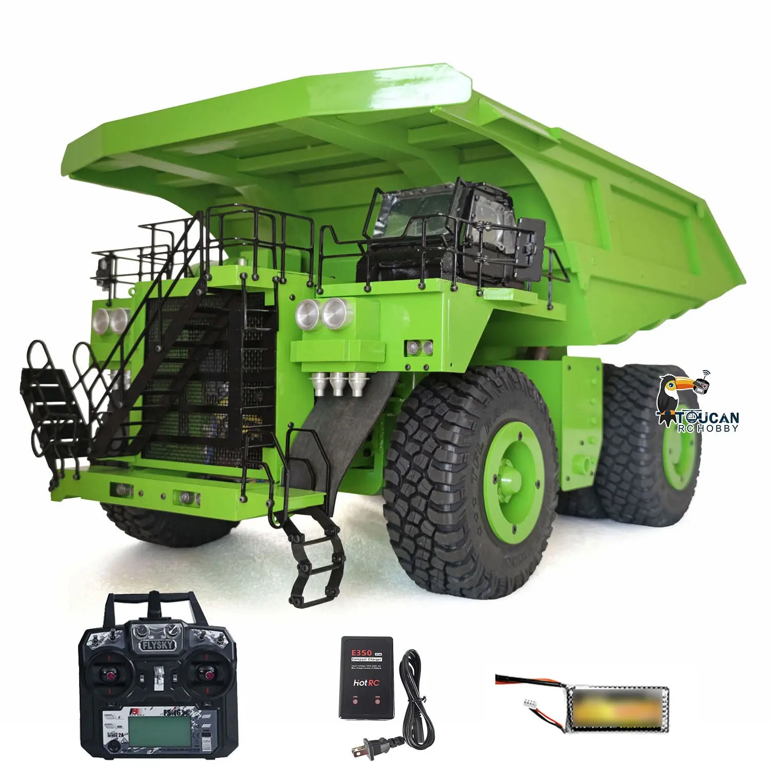 RTR 1/20 RC Hydraulic Mining Dumper Model 793D Flysky I6X Radio Remote Control Mine Truck Light System Alarm Sound Battery