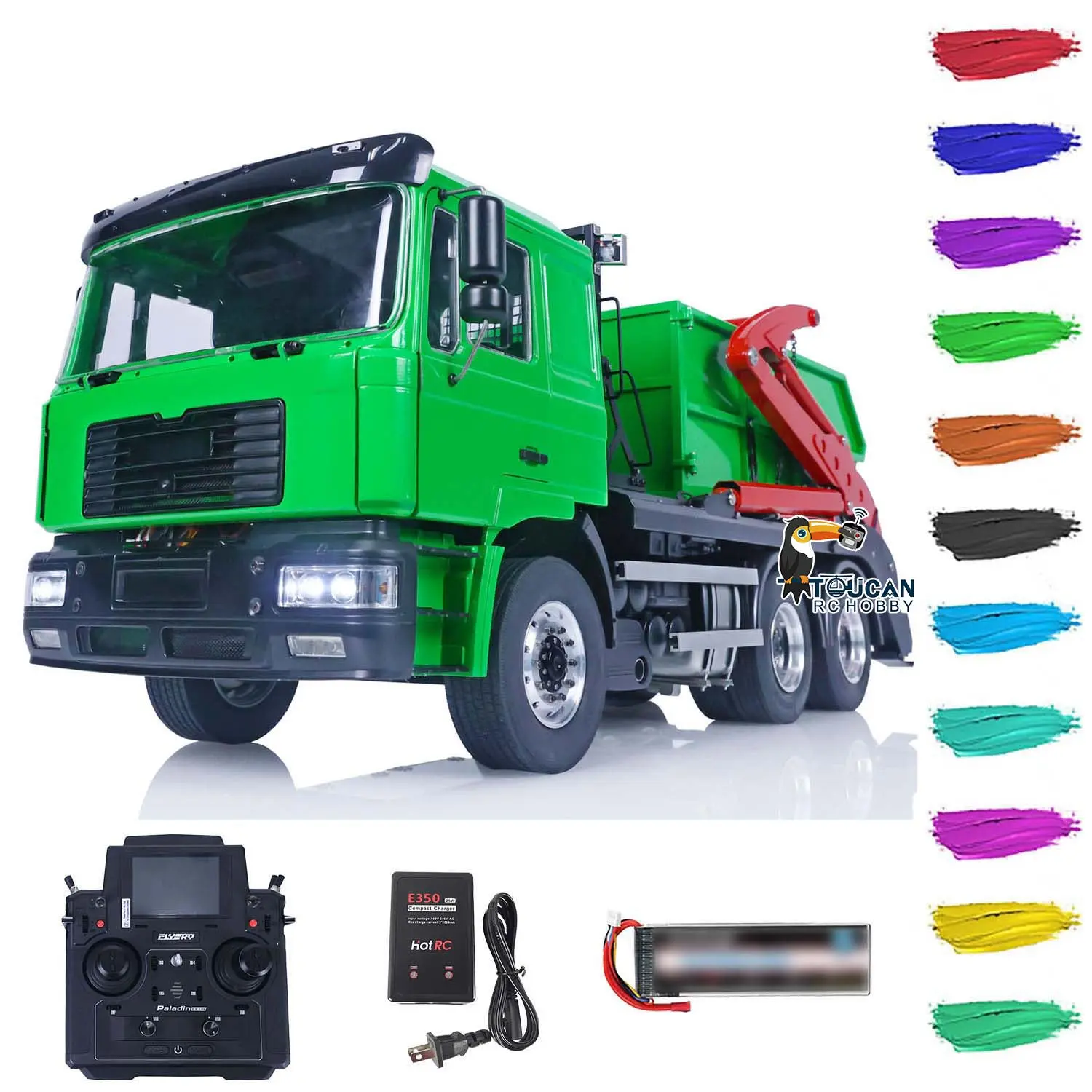 JXMODEL Metal 1/14 6X4 VL18U F2000 RC Hydraulic Dumper Truck Remote Control Skip Loader Assembled Painted Cars PL18EVLite