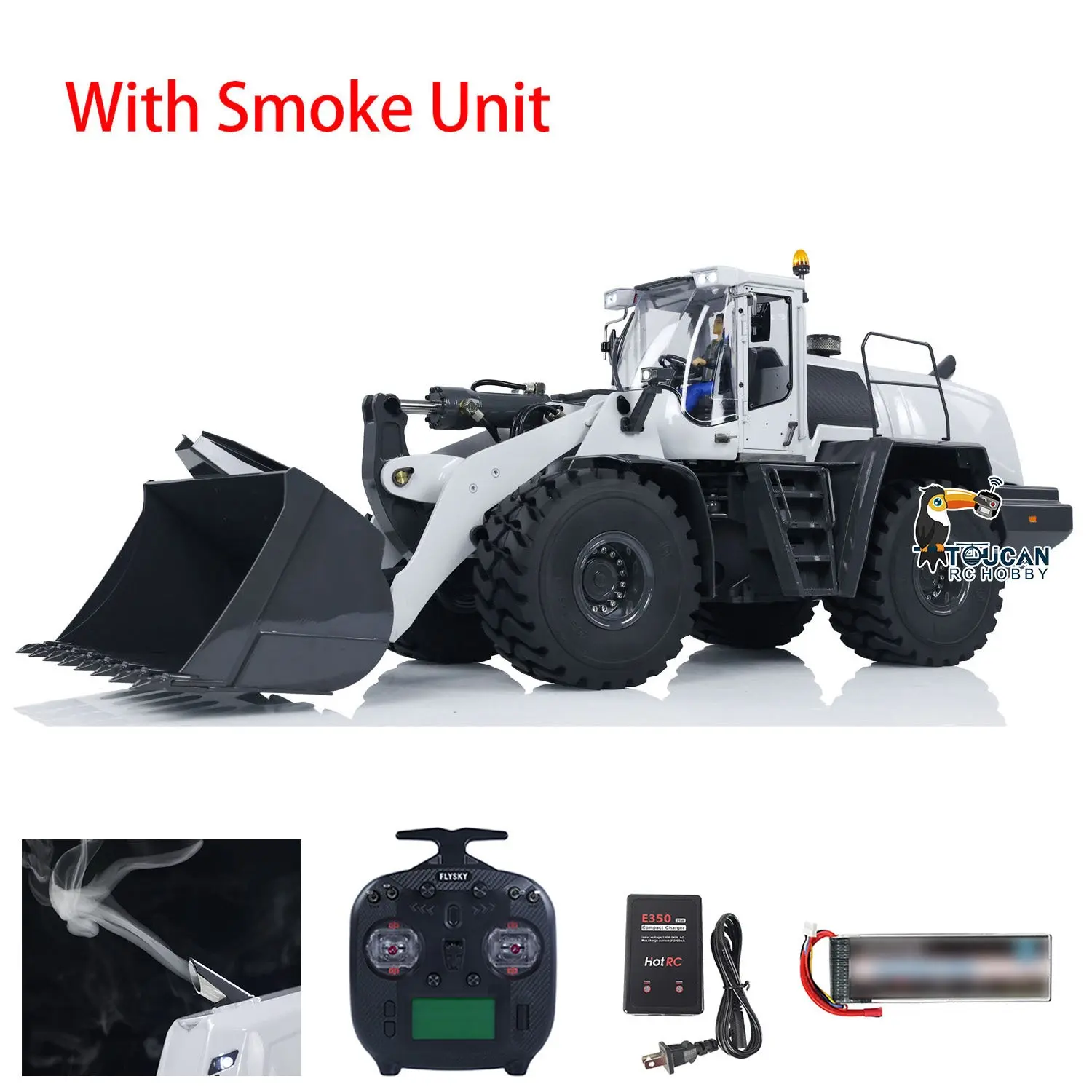 XDRC 580 1/14 Metal RC Hydraulic Loader Ready To Run Engineering Vehicles DIY Model Smoke Unit Lights ESC Servo Motor