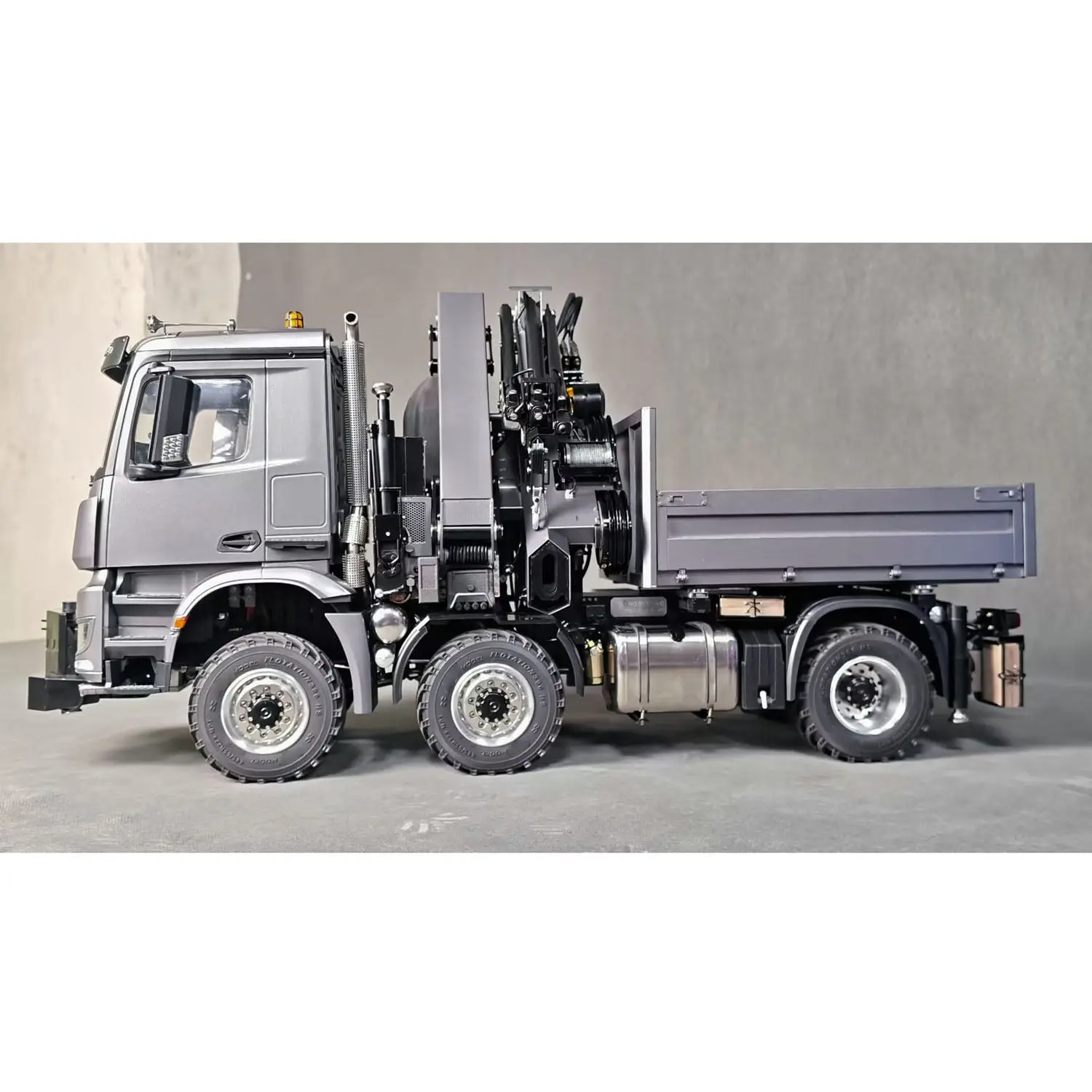 3Speed Metal 1/14 Radio Control Tractor Truck 4151 AK W/ Hydraulic Crane Fly Jib 6x6 9CH RC Farm Car Hobbywing Brushed Motor