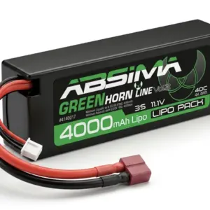 Greenhorn Lipo 3s/11.1v 40c 4000 Hc Low Profile (T-Plug)