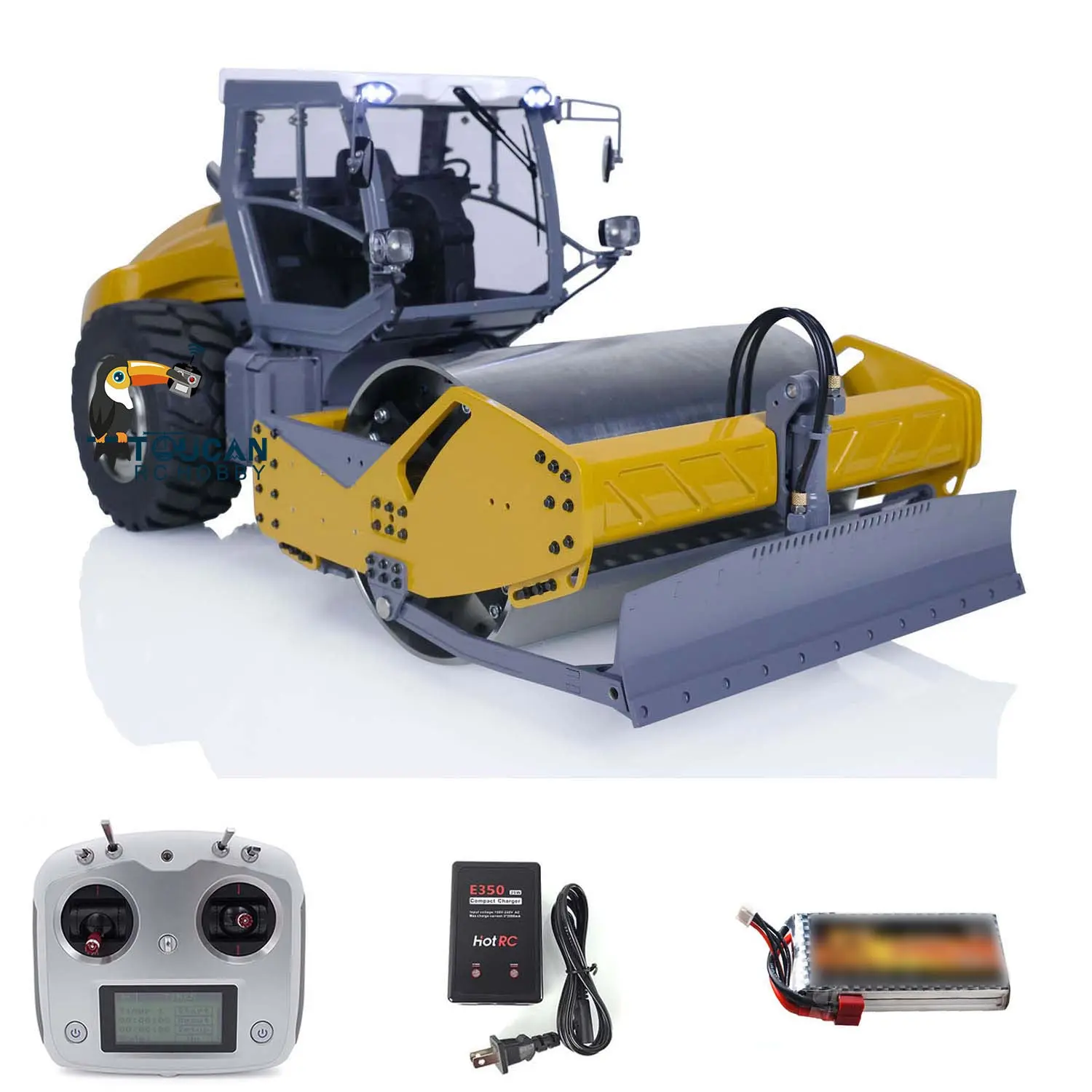 LESU 1/14 RC PNP Painted and Assembled Hydraulic Road Roller Model Motor Aoue-H13ixc Motor ESC Light Sound I6S Controller