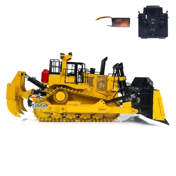TOUCAN 1/14 Metal RC Bulldozer D11T RTR Remote Controlled Hydraulic Dozers Construction Vehicle Model Paladin PL18EV Smoking Sound Light Servo Motor ESC