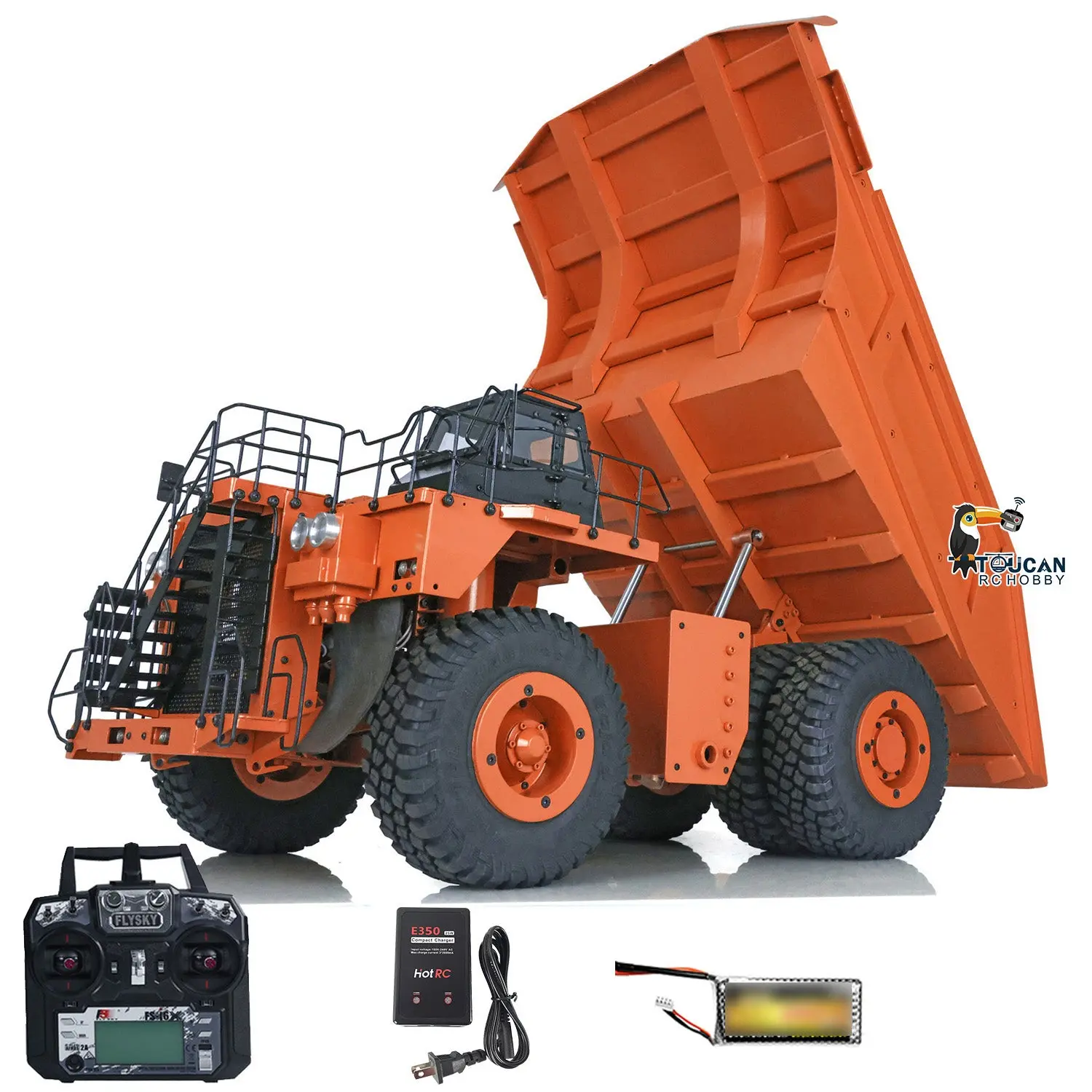 Metal 1/20 RC Hydraulic Mine Truck 793D Heavy Duty Remote Control Dumper RTR 2Speed Gearbox Flysky I6X Radio Light System