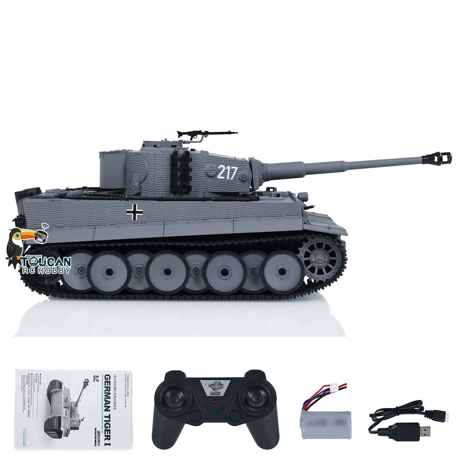 Taigen 1/24 RC Battle Tank Tiger I Remote Control Military Panzer Infrared Combat Armored Simulation Model DIY