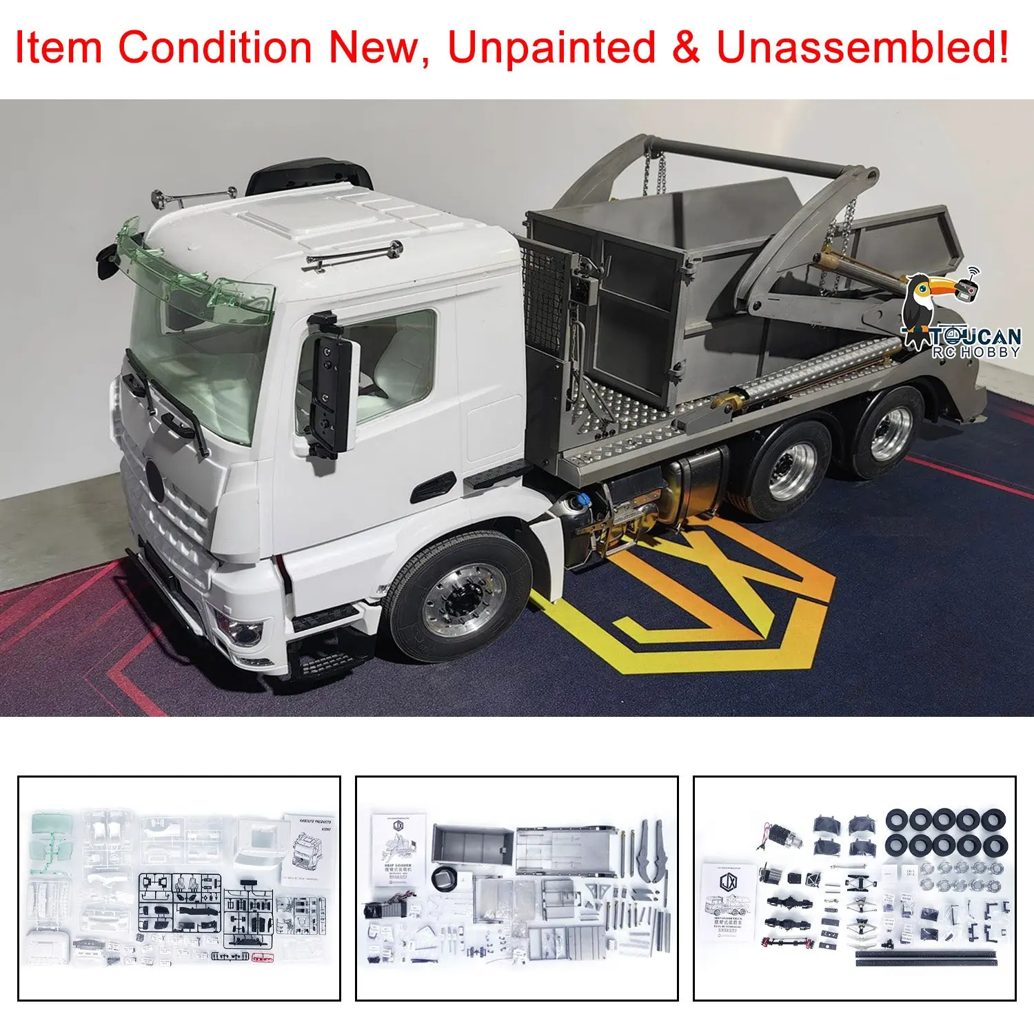 JXMODEL 1/14 6x4 VL18U K3363 RC Hydraulic Machine Remote Controlled Skip Loader Unpainted Truck Swing Arm Loading Cars Kits