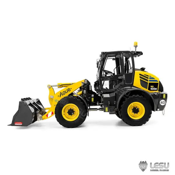 LESU 1/14 4X4 RC Hydraulic Loader Aoue WA100M-8 Metal Remote Control Construction Vehicle Model 4CH Valve Axle Lock Sound Light