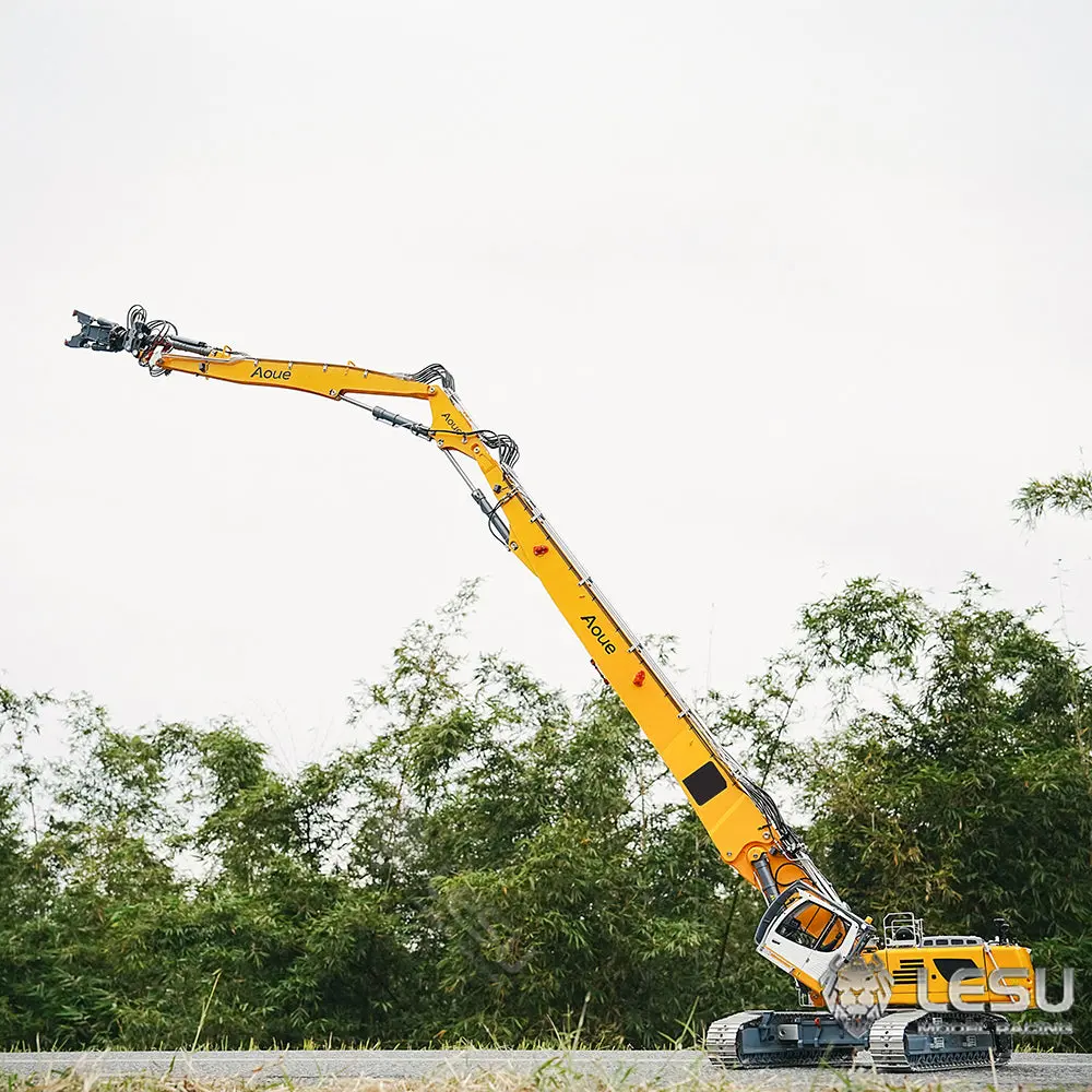 Heavy Machine 1/14 RC Full Hydraulic Demolition Excavator LESU Aoue LR960 Finished Digger Model PNP Pump 13CH Valve Demolition Arm