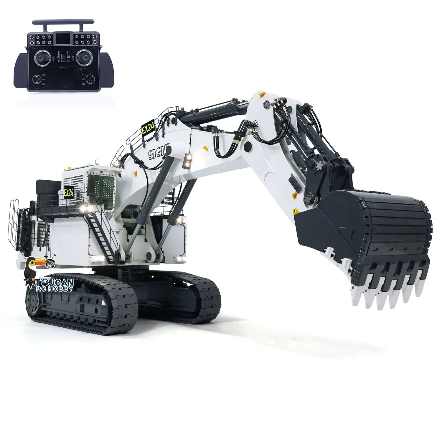 1/20 Metal Painted Assembled RC Hydraulic Equipment Remote Controlled Excavator for 996 Taranis XE Radio Digger Frsky-Taranis-XE