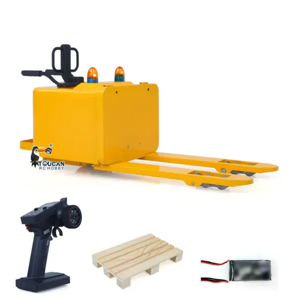 1/14 Electric Remote Control Reach Forklift Hobbywing ESC Servo Motor Ready to Run Warehouse RC Model Collection Warning Light
