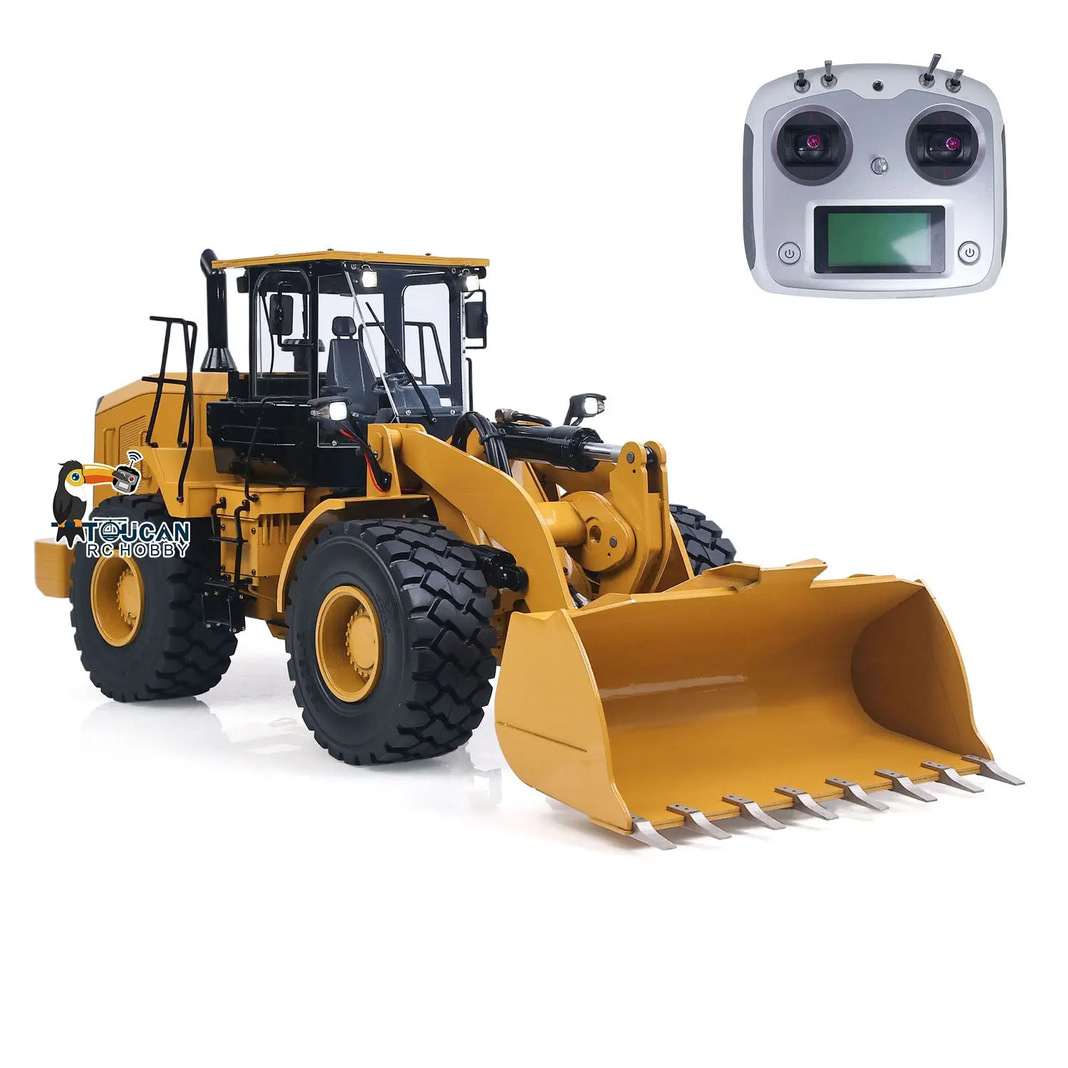1/12 Metal Remote Control Hydraulic Loader DIM C950 2Speed Gearbox 5CH Valve RC Heavy Machine Model Hobbywing Brushed ESC