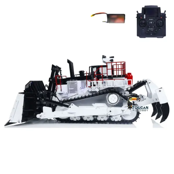 TOUCAN 1/14 Metal RC Bulldozer D11T RTR Remote Controlled Hydraulic Dozers Construction Vehicle Model Paladin PL18EV Smoking Sound Light Servo Motor ESC