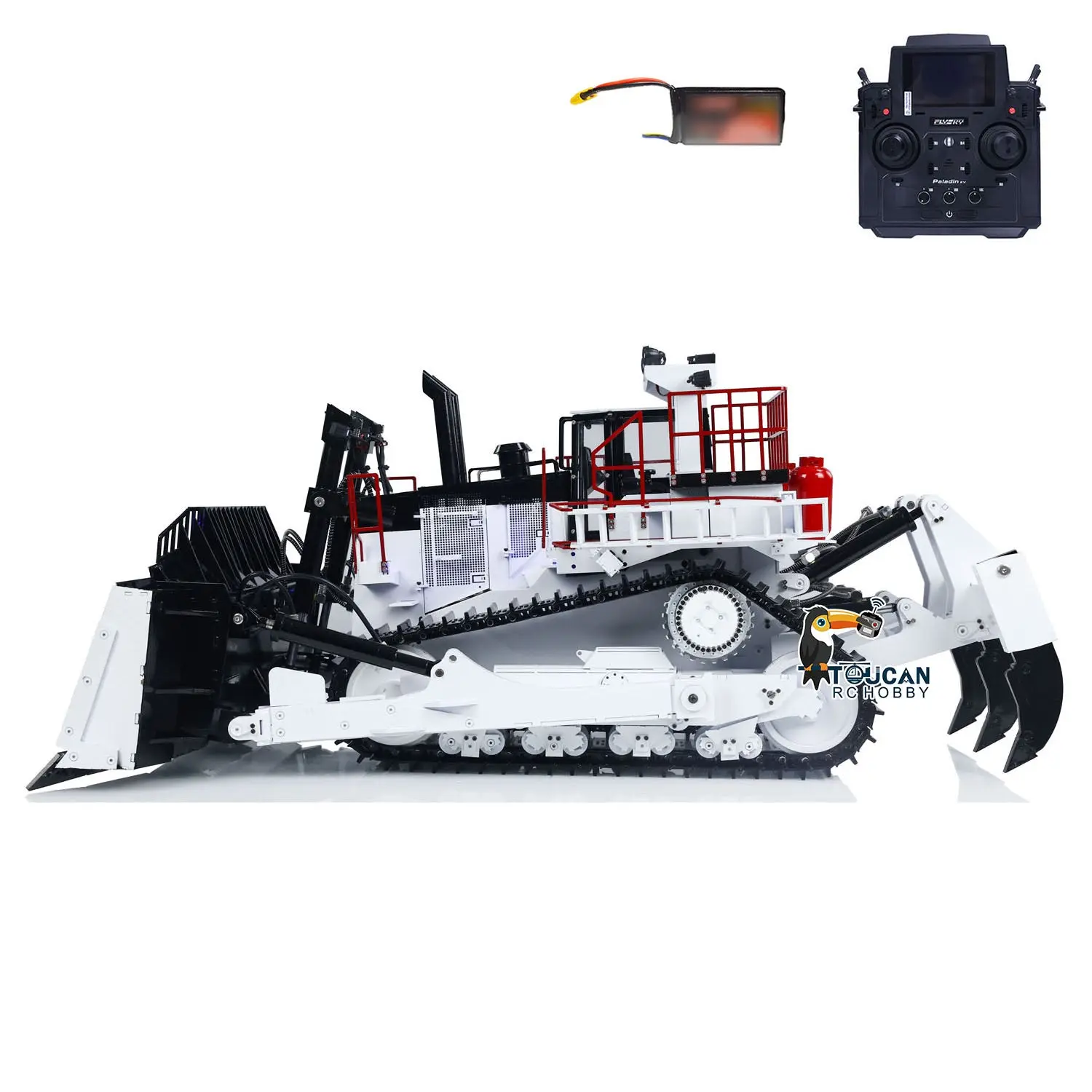 TOUCAN 1/14 Metal RC Bulldozer D11T RTR Remote Controlled Hydraulic Dozers Construction Vehicle Model Paladin PL18EV Smoking Sound Light Servo Motor ESC