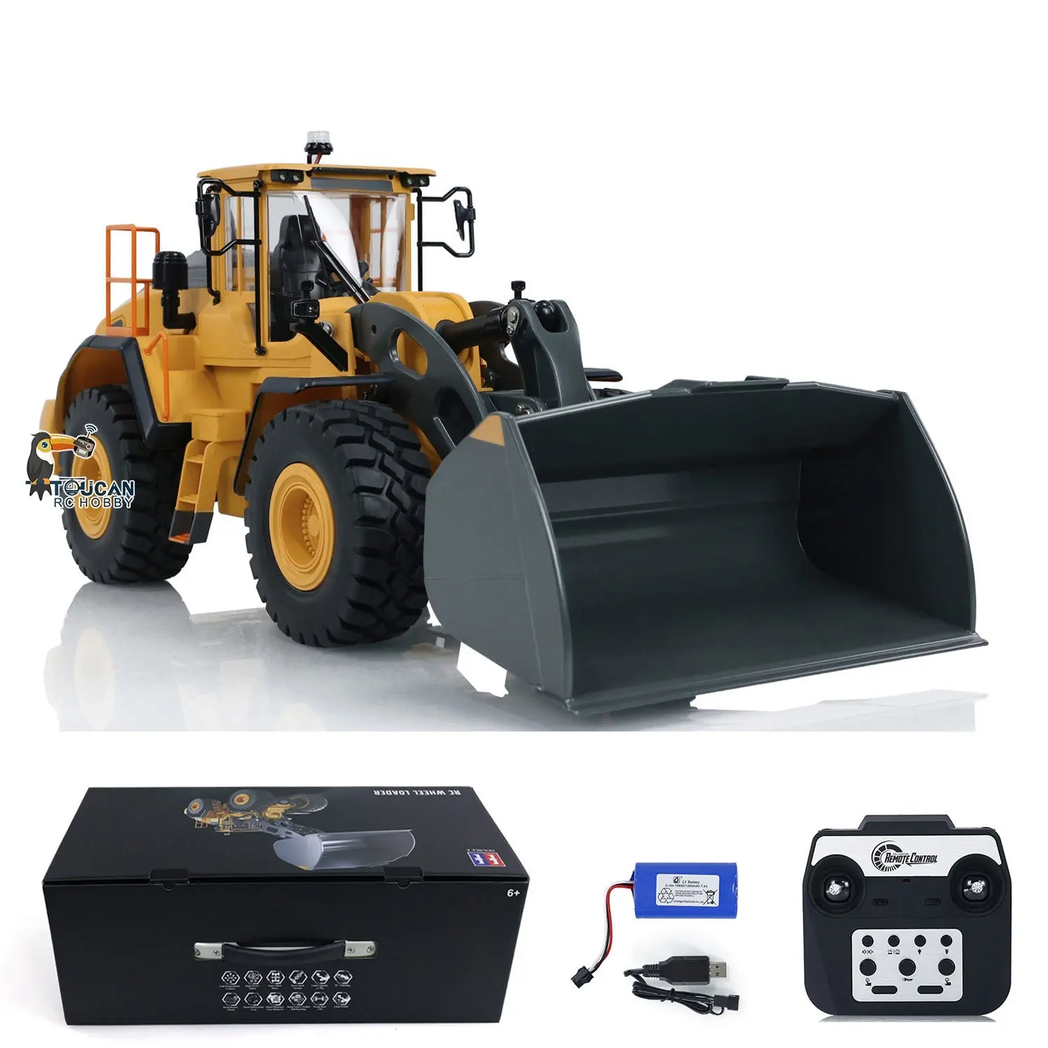 Double Eagle Metal 1/16 L260H E592 RC Loader Remote Control Electric Lifting Construction Vehicle Model Toy Light Sound ESC Motor Servo Battery