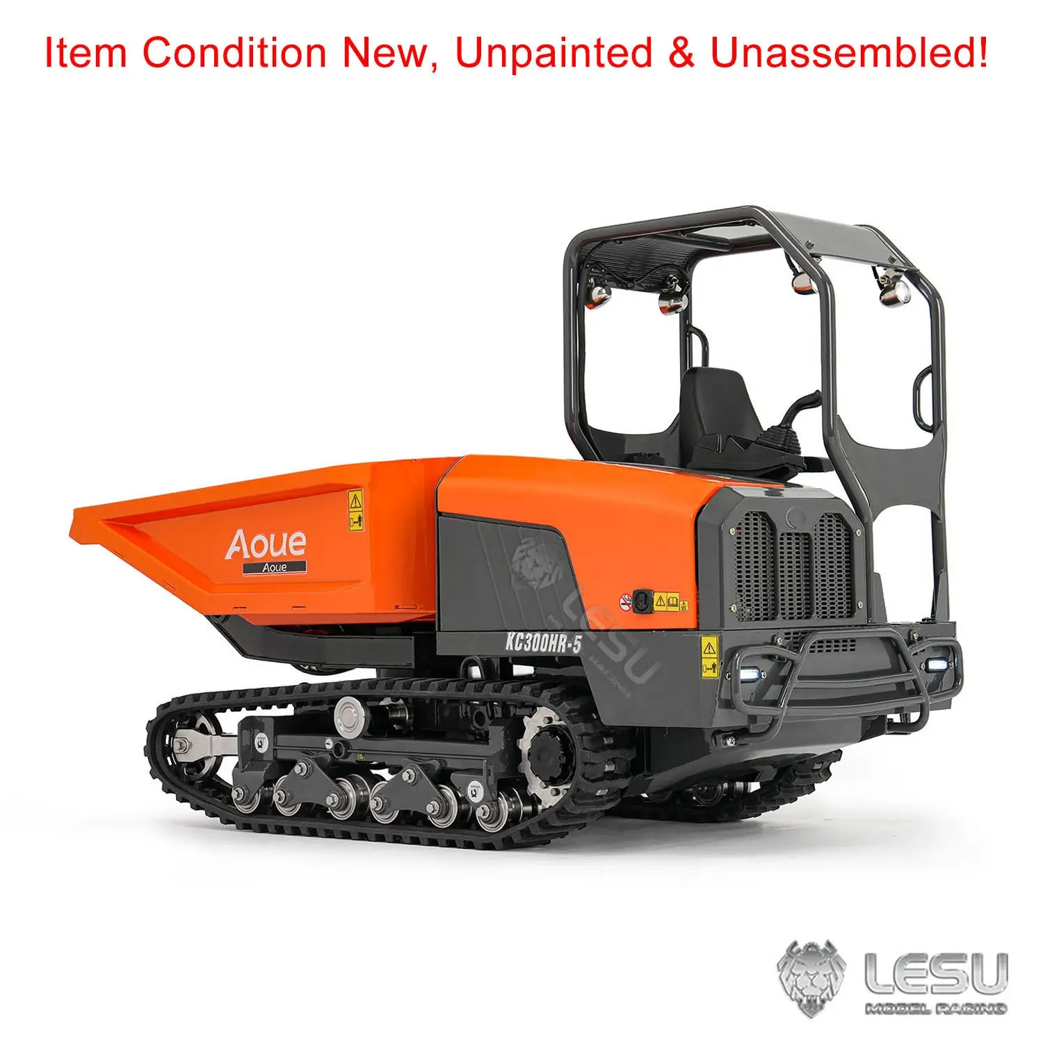 1/14 Hydraulic Remote Control Tracked Dumper KC300HR-5 Unpainted KIT LESU Metal RC Tipper Model Light Sound System No Battery