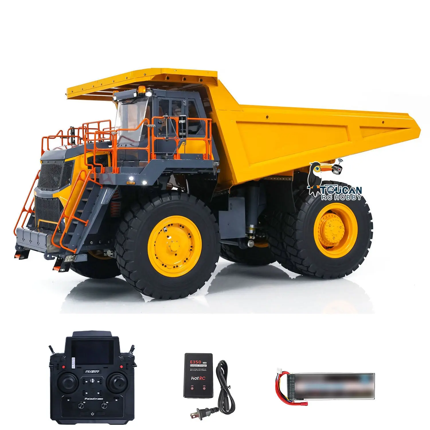 LESU 1/16 Heavy Metal Hydraulic Mining Car Dumper Bogie RC Mine Truck Aoue R100E Model Gift Motor ESC Servo Light System Model DIY