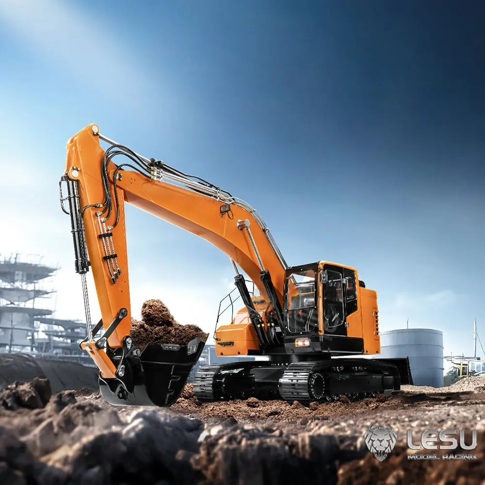 Metal LESU 1/14 RC Hydraulic Equipment Excavator ET26B 2 Arms Remote Controlled Digger DIY Car Assembled Painted Model