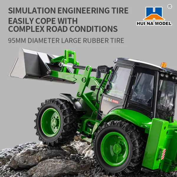 HUINA 1/14 1579 Plastic RC Loader Remote Controlled Backhoe Excavator 2.4G 9CH Hobby Model DIY Toys Electric Cars Painted
