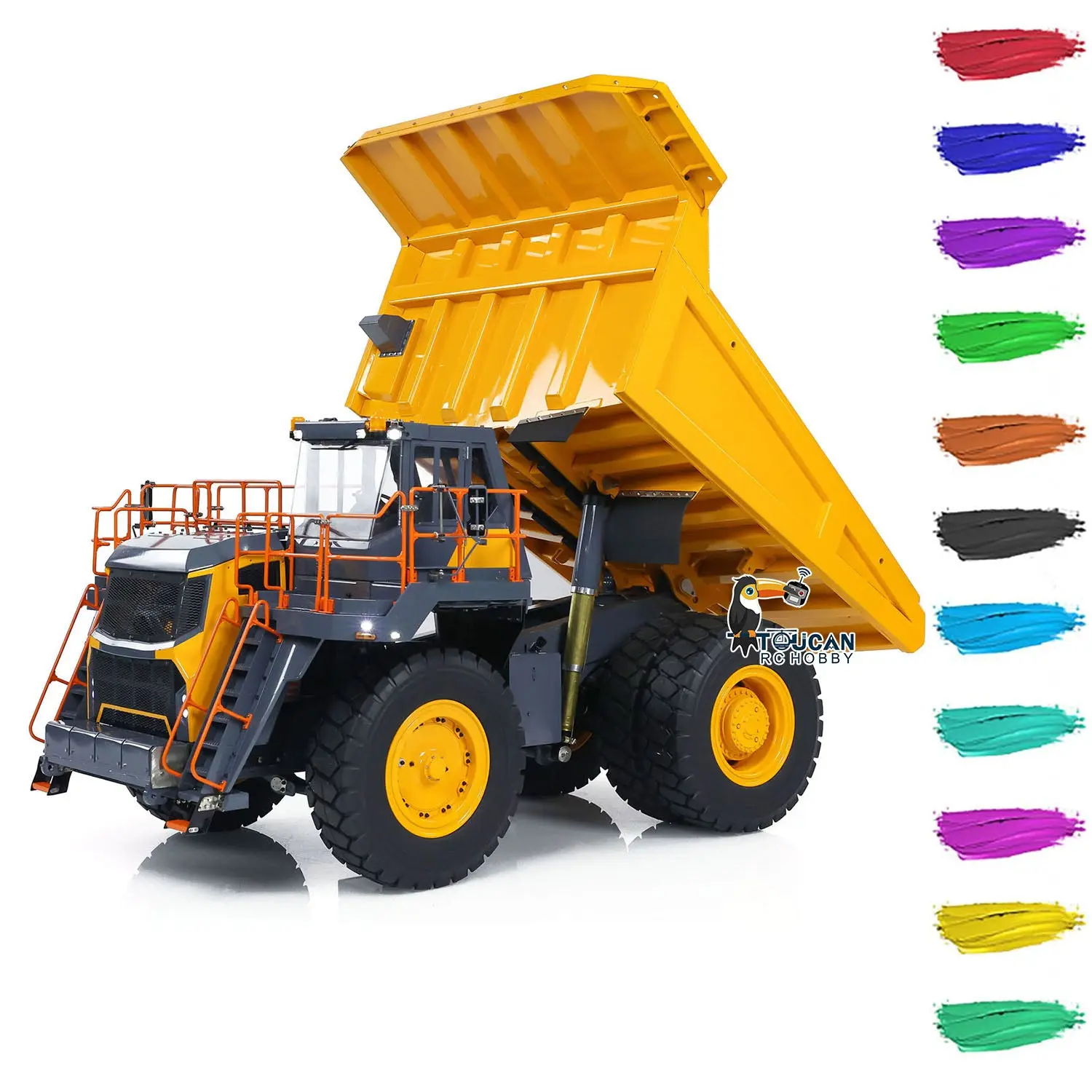 LESU 1/16 Heavy Metal Hydraulic Mining Car Dumper Bogie RC Mine Truck Aoue R100E Model Gift Motor ESC Servo Light System Model DIY