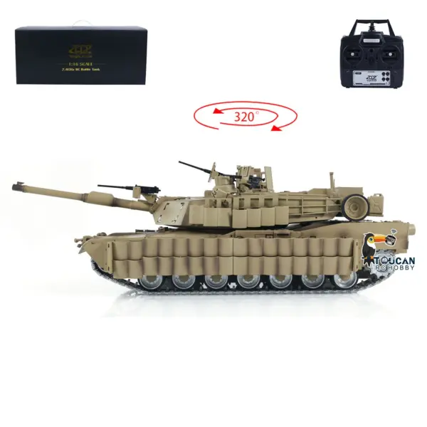 Tongde 1/16 Abrams M1A2 RC Infrared Battle Tank SEP TUSK II Remote Controlled Electric Panzer Model 320 BB Unit Barrel Recoil System