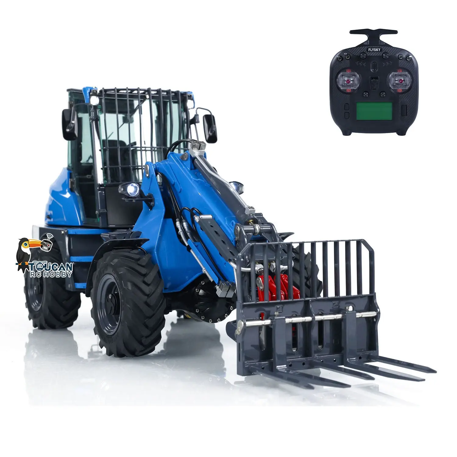 AT1050 LESU 1/14 4X4 Hydraulic RC Fork Truck Telescopic Arm Radio Control Loader Painted Assembled ST8 Radio System Vehicle Model