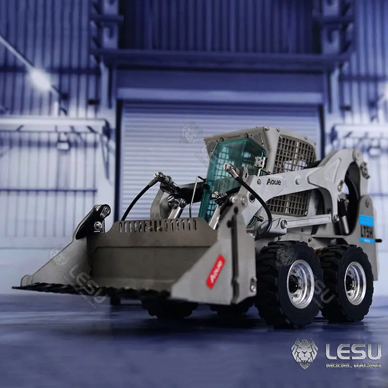 LESU 1/14 Metal RC Loader Aoue-LT5H Hydraulic Wheeled Skid-Steer Construction Vehicle Model Light Sound DIY Wheels Hubs fork Bucket Gripper Ripper Scarifier Shovel Clamp