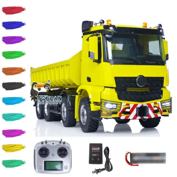 Customized LESU 1/14 8x8 Hydraulic Machine RC Dumper Truck Remote Control Full Dump Car Hobby Model Sound RTR Painted Assembled Toy
