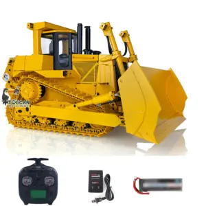 JDMODEL Metal 1/14 RC Bulldozer DXR2 JDM-98 Hydraulic Dozer Construction Vehicle Truck Model Radio Light Sound Pump Cylinder Tracks ESC Motor