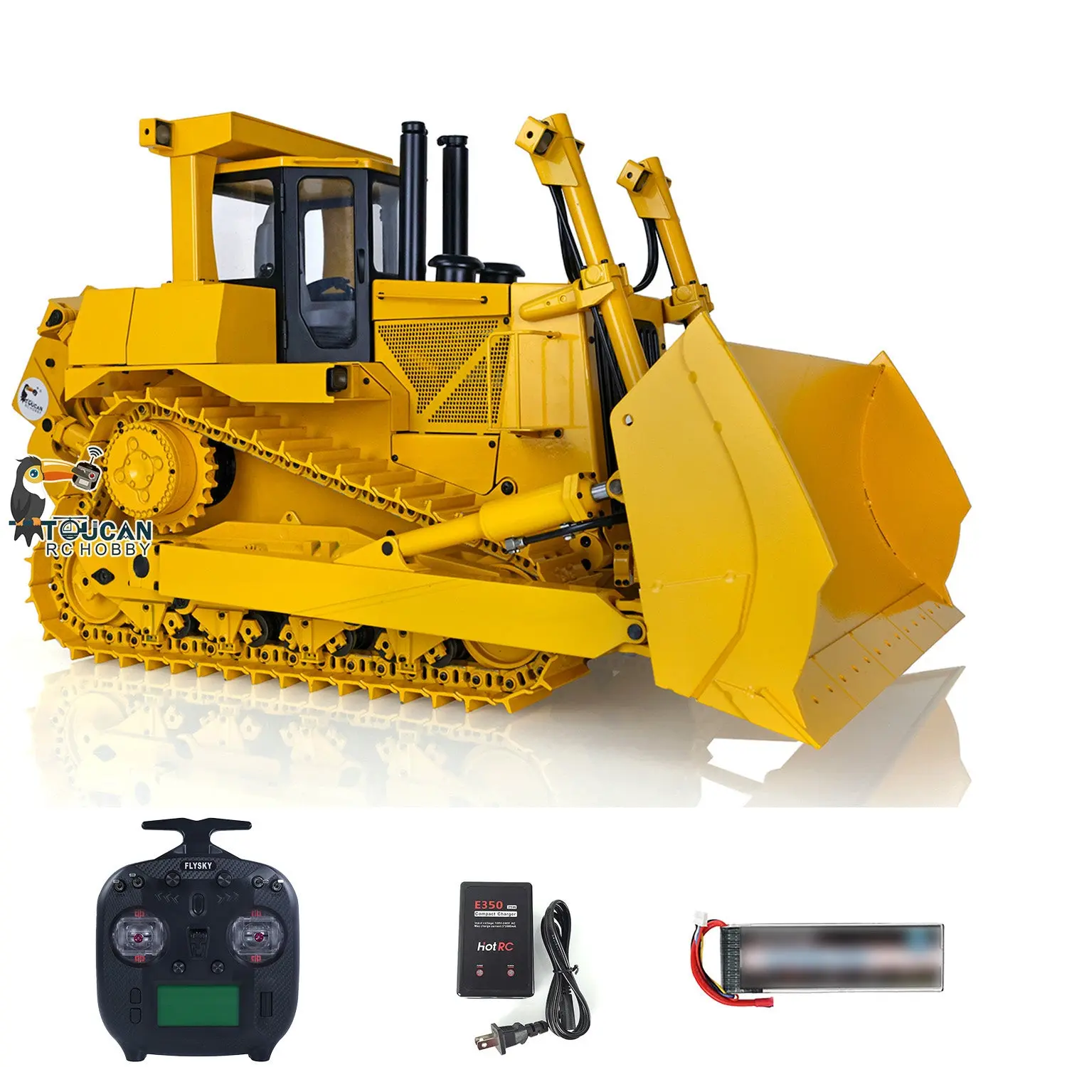 JDMODEL Metal 1/14 RC Bulldozer DXR2 JDM-98 Hydraulic Dozer Construction Vehicle Truck Model Radio Light Sound Pump Cylinder Tracks ESC Motor