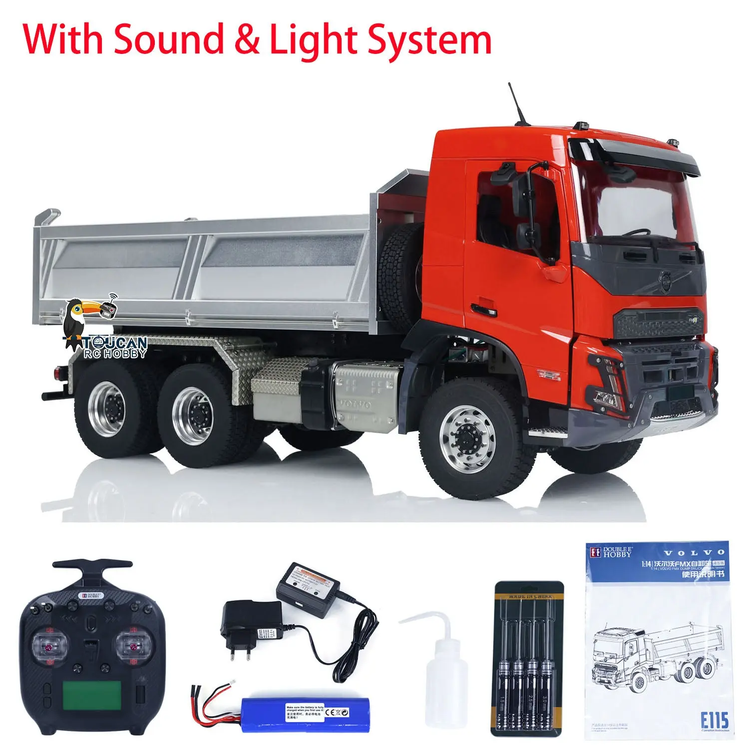 Double E 1/14 Hydraulic RC Dump Truck 6x6 FMX Remote Control Dumper Cars Hobby Model DIY RTR