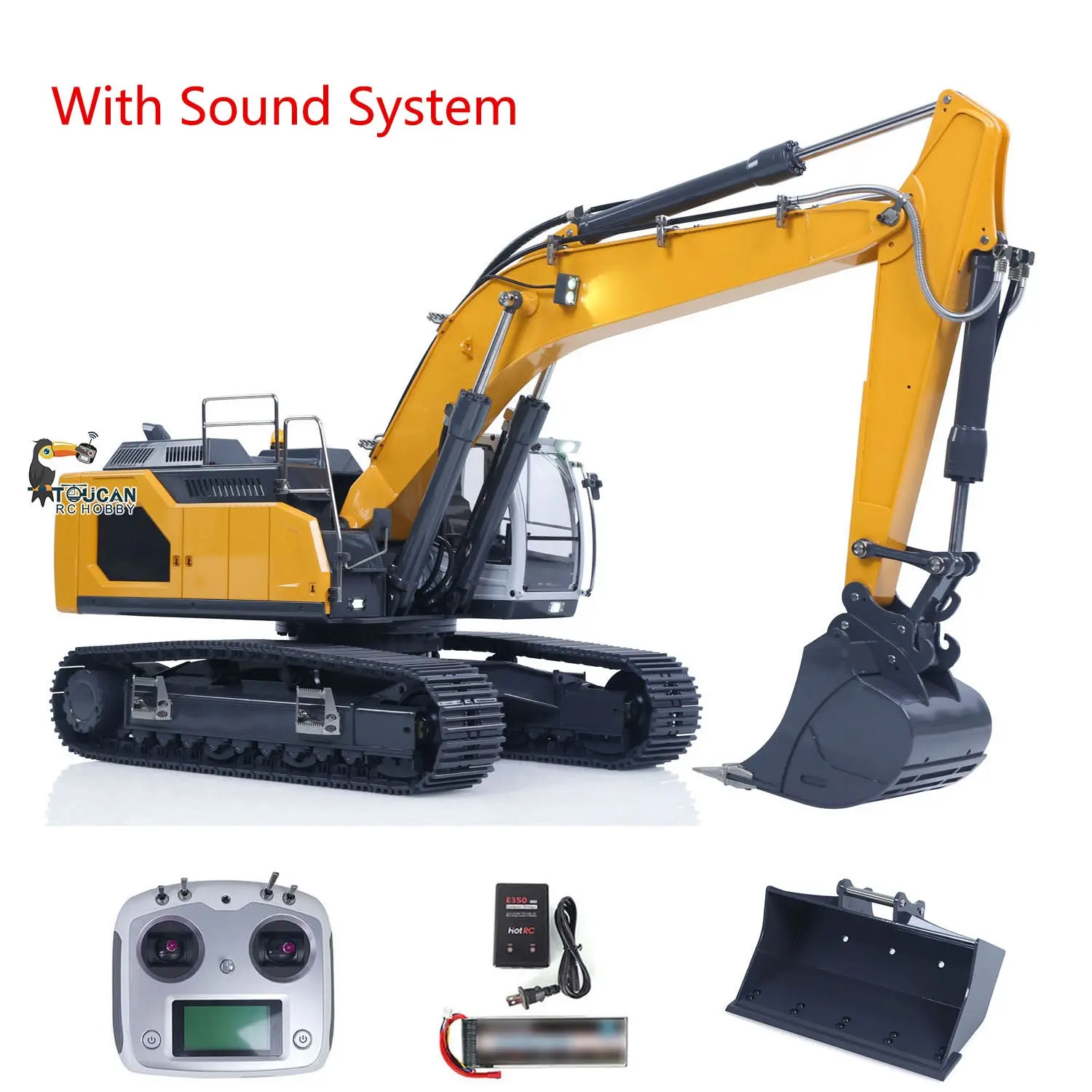 1/14 Hydraulic RC Excavator 945 Metal Remote Control Digger Sound Light System