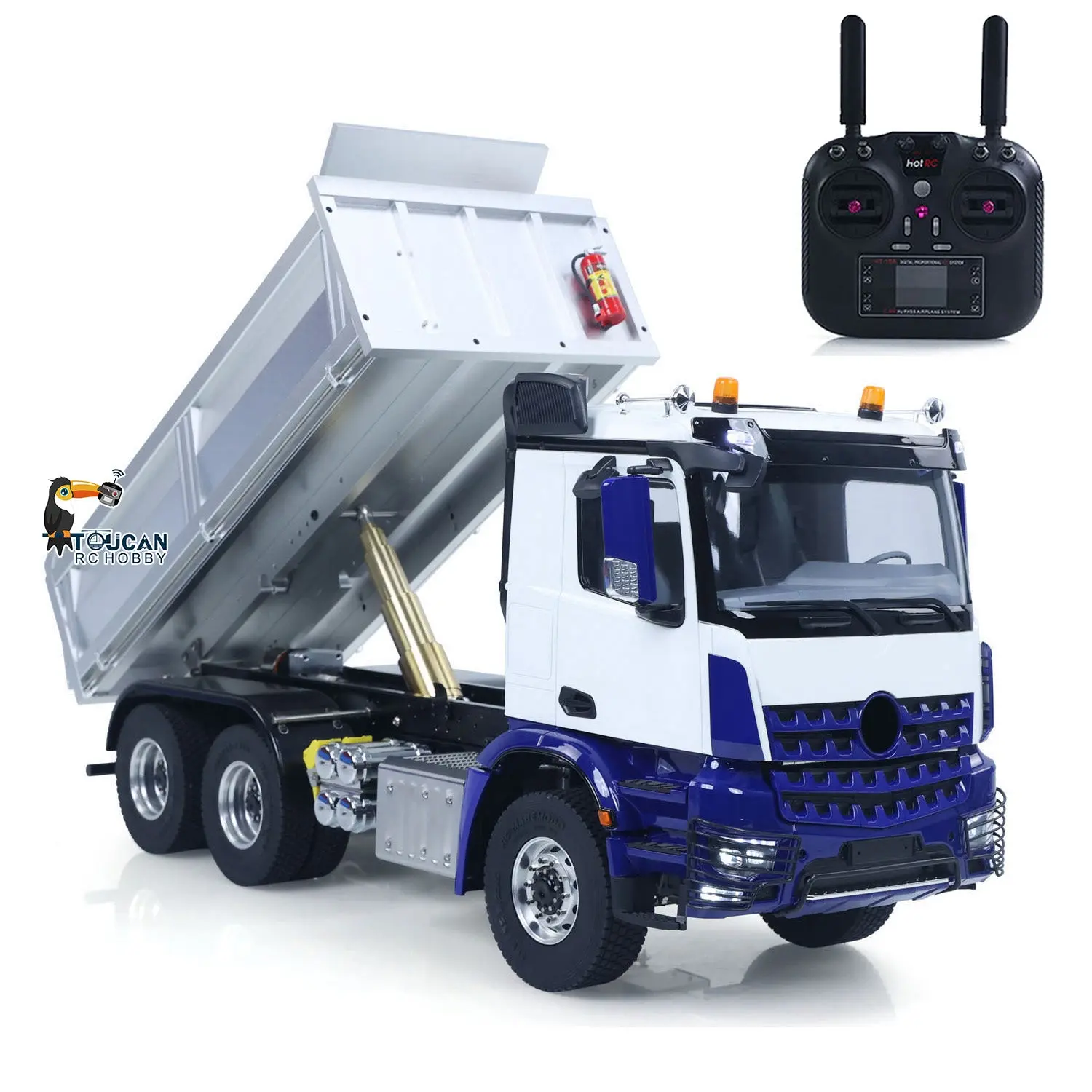 MD 1/14 6*6 Metal RC Hydraulic Dumper Truck 3348 2025Type 6WD Radio Controlled Tipper Lorry Car Model Metal Chassis 2Speed Gearbox Light Sound ESC Motor