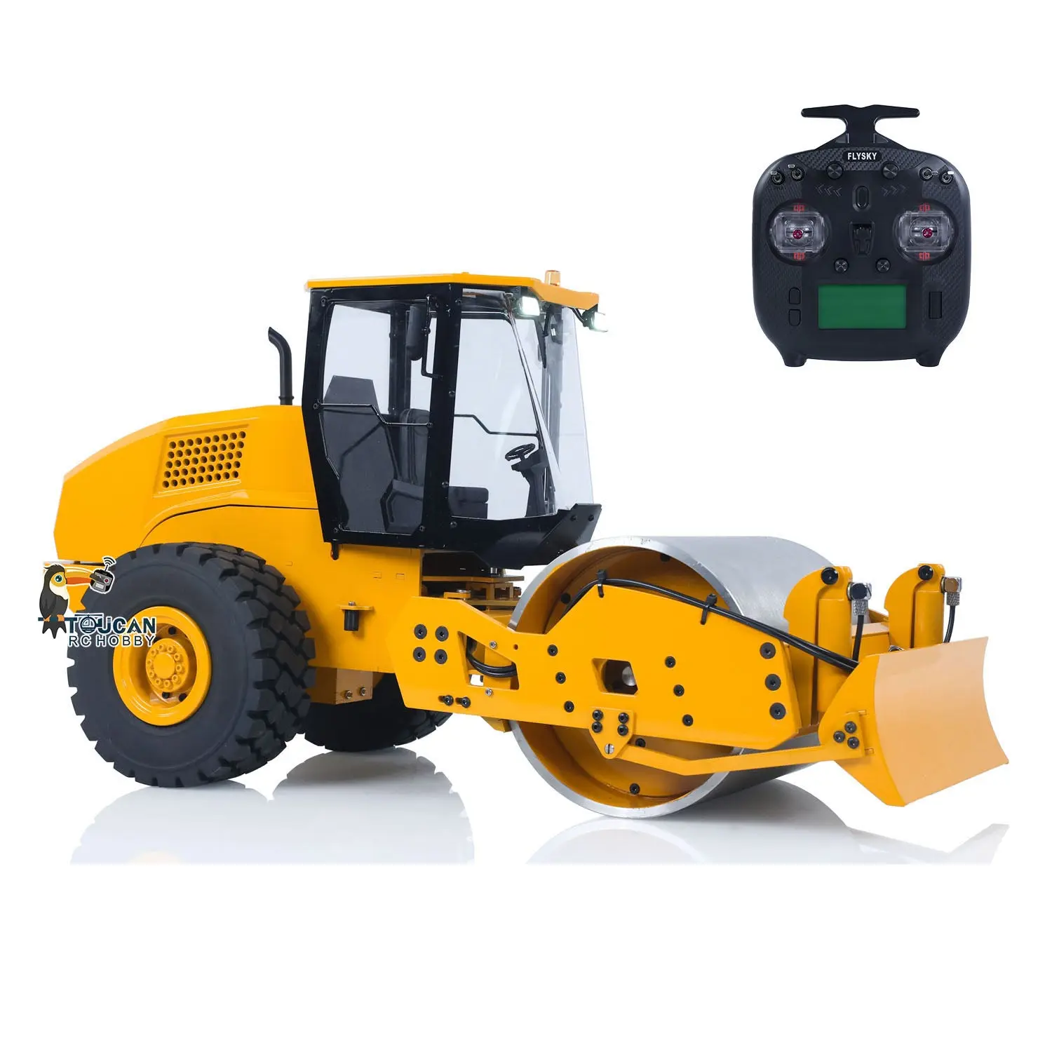 Metal CS11 1/12 RC Engineering Vehicles Hydraulic Remote Control Road Roller Car PNP/RTR Assembled Painted ESC Motor Servo